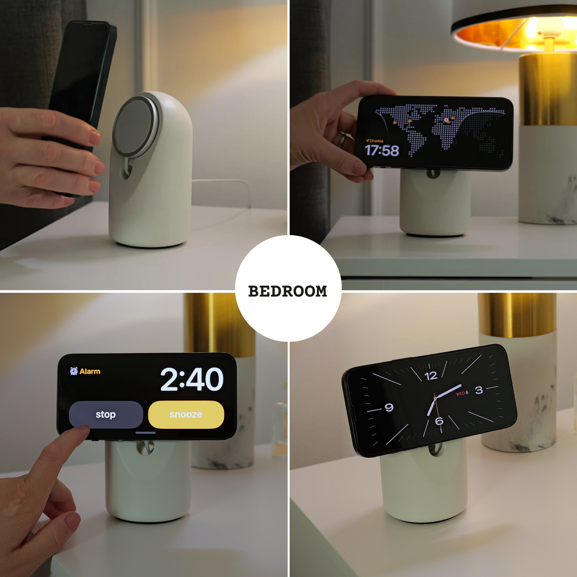 Concrete Wireless Charging Stand for iPhone & Smartphone