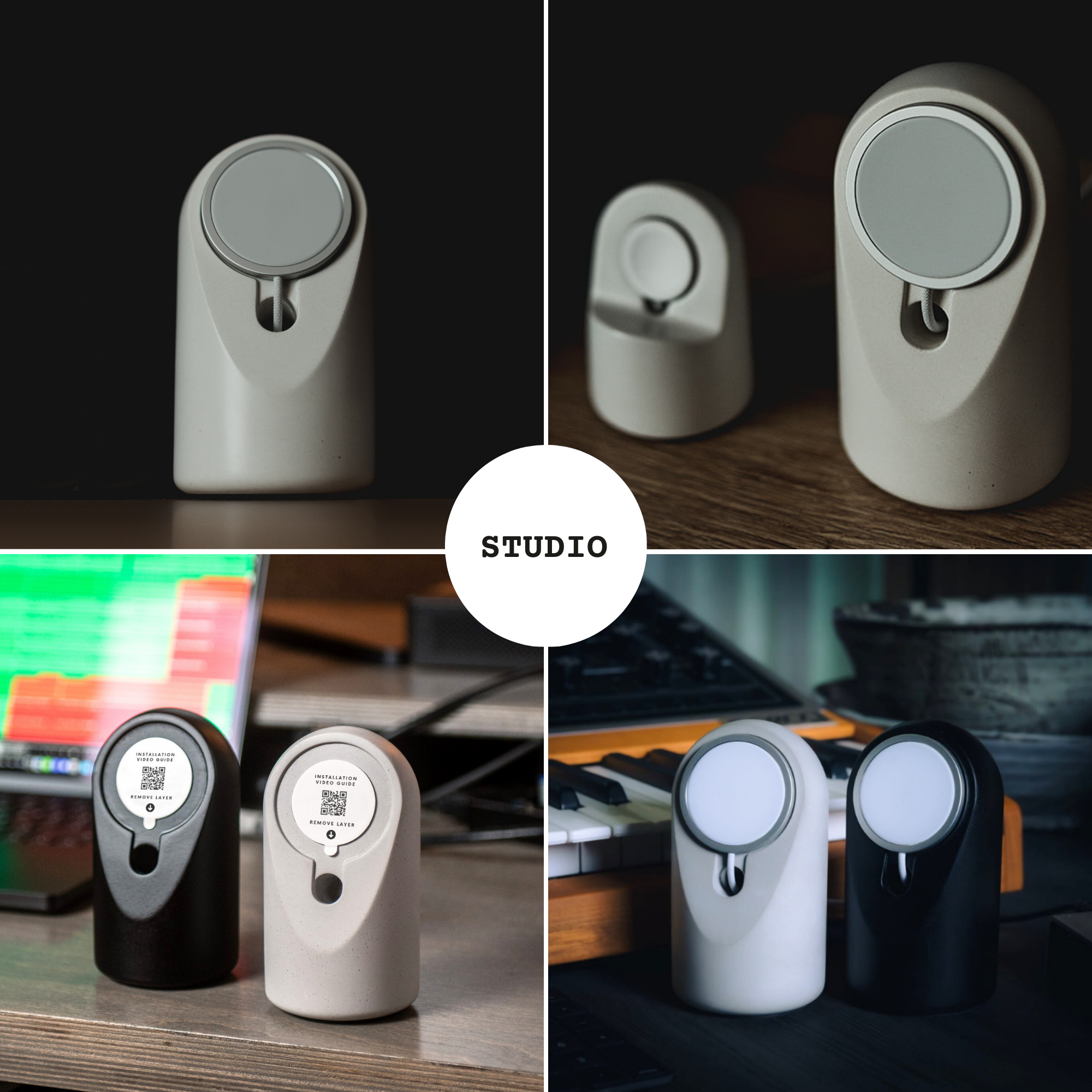 Concrete Wireless Charging Stand for iPhone & Smartphone