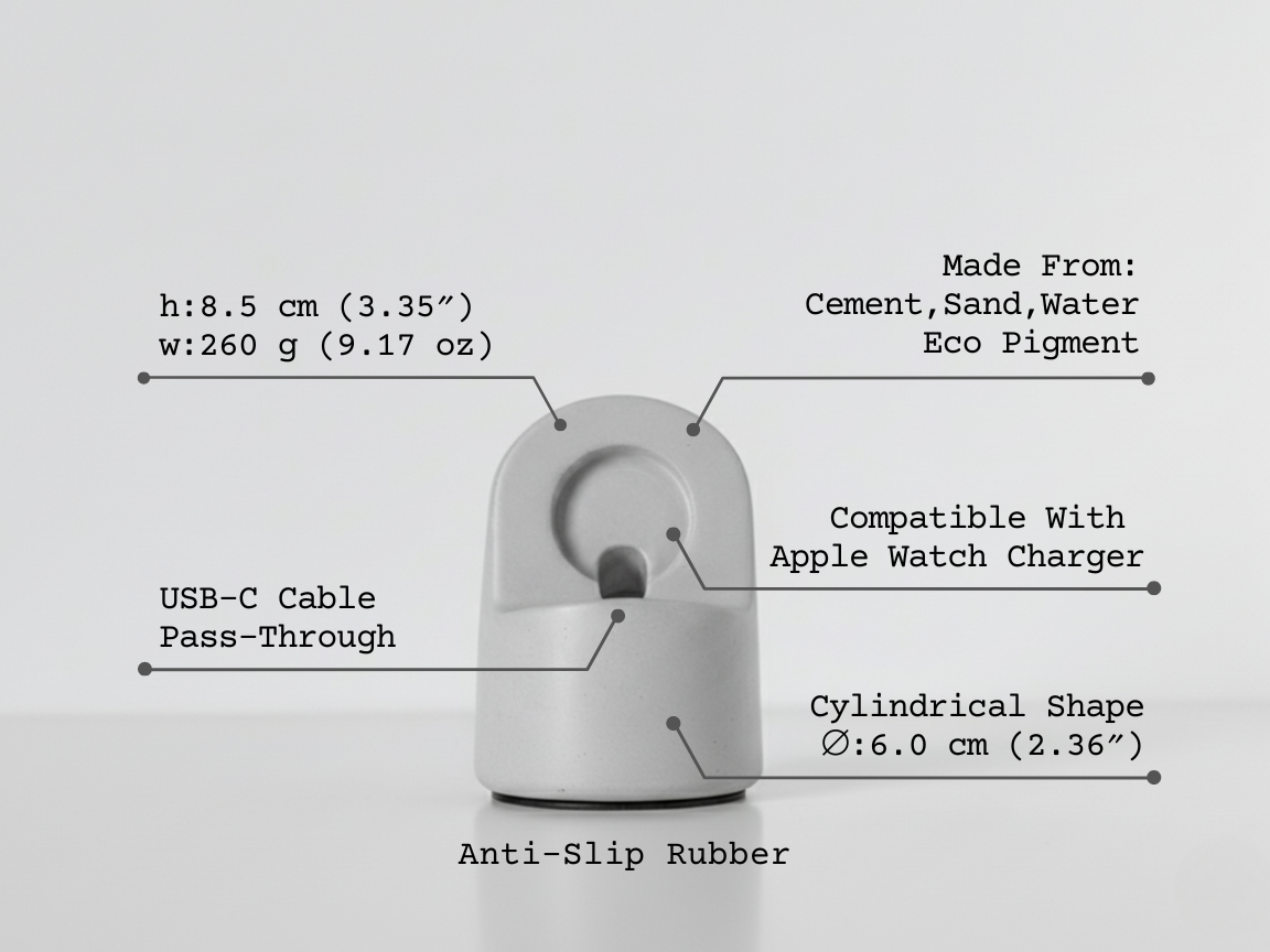Origin Concrete Stand For Apple Watch Wireless Charger