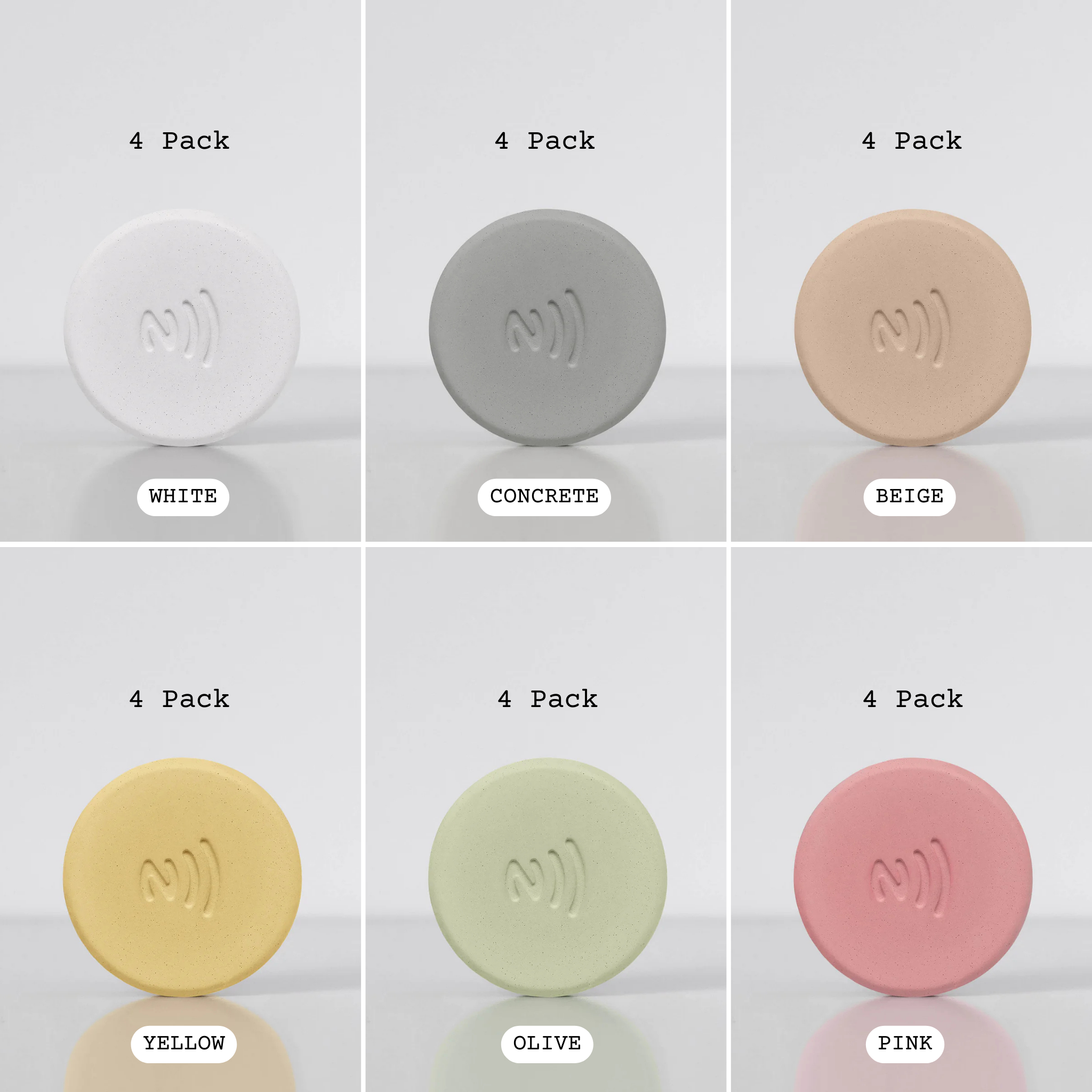 4 x Pack Concrete Pucks With Built-In NFC Chip