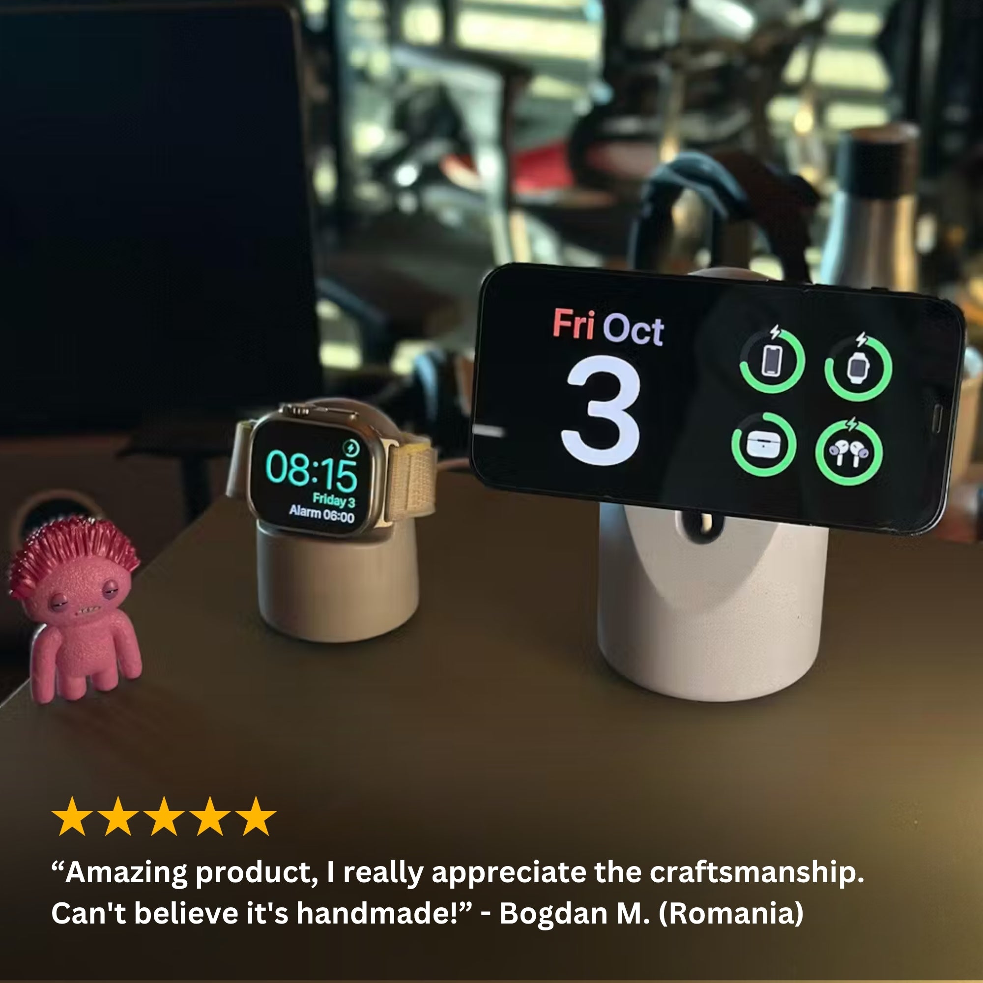 Concrete Magsafe Wireless Charging Stand for iPhone & Smartphone