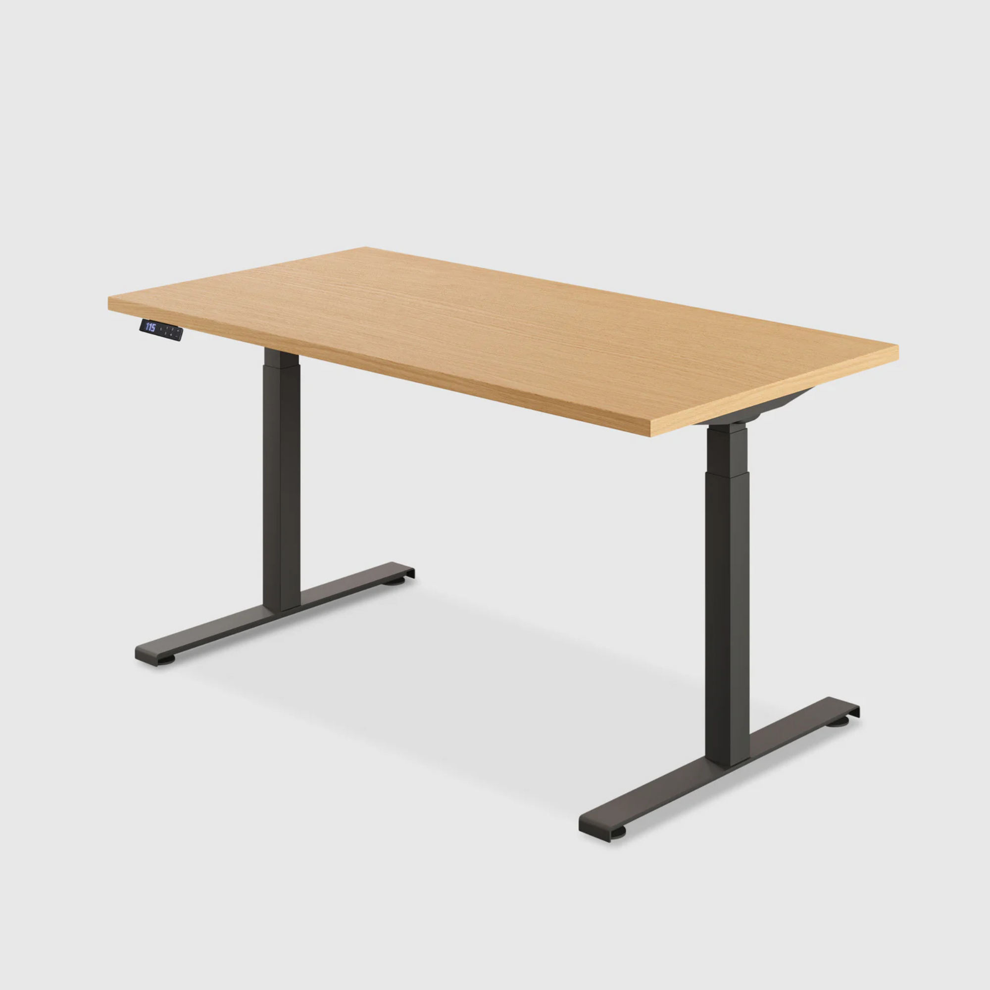 Sit-Stand Office Desk – Natural Oak Veneer-UnityCave.com
