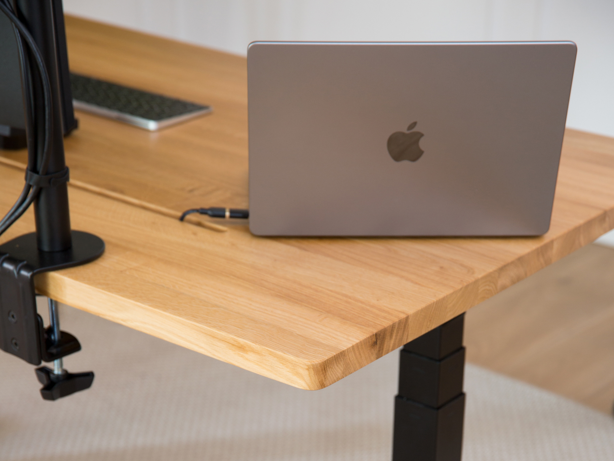 Sit Stand Office Desk PRO - Solid Oak Wood-UnityCave.com
