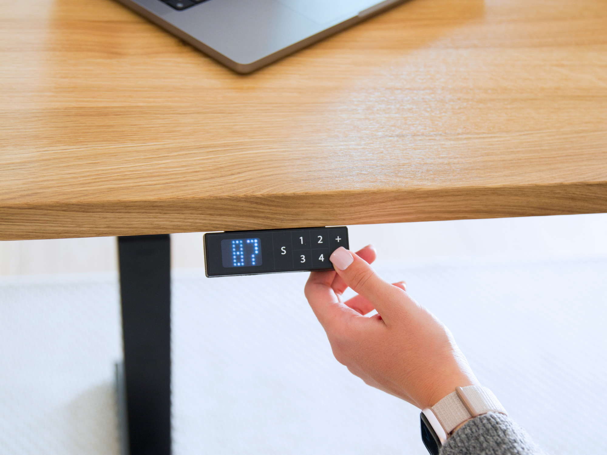 Sit Stand Office Desk PRO - Solid Oak Wood-UnityCave.com
