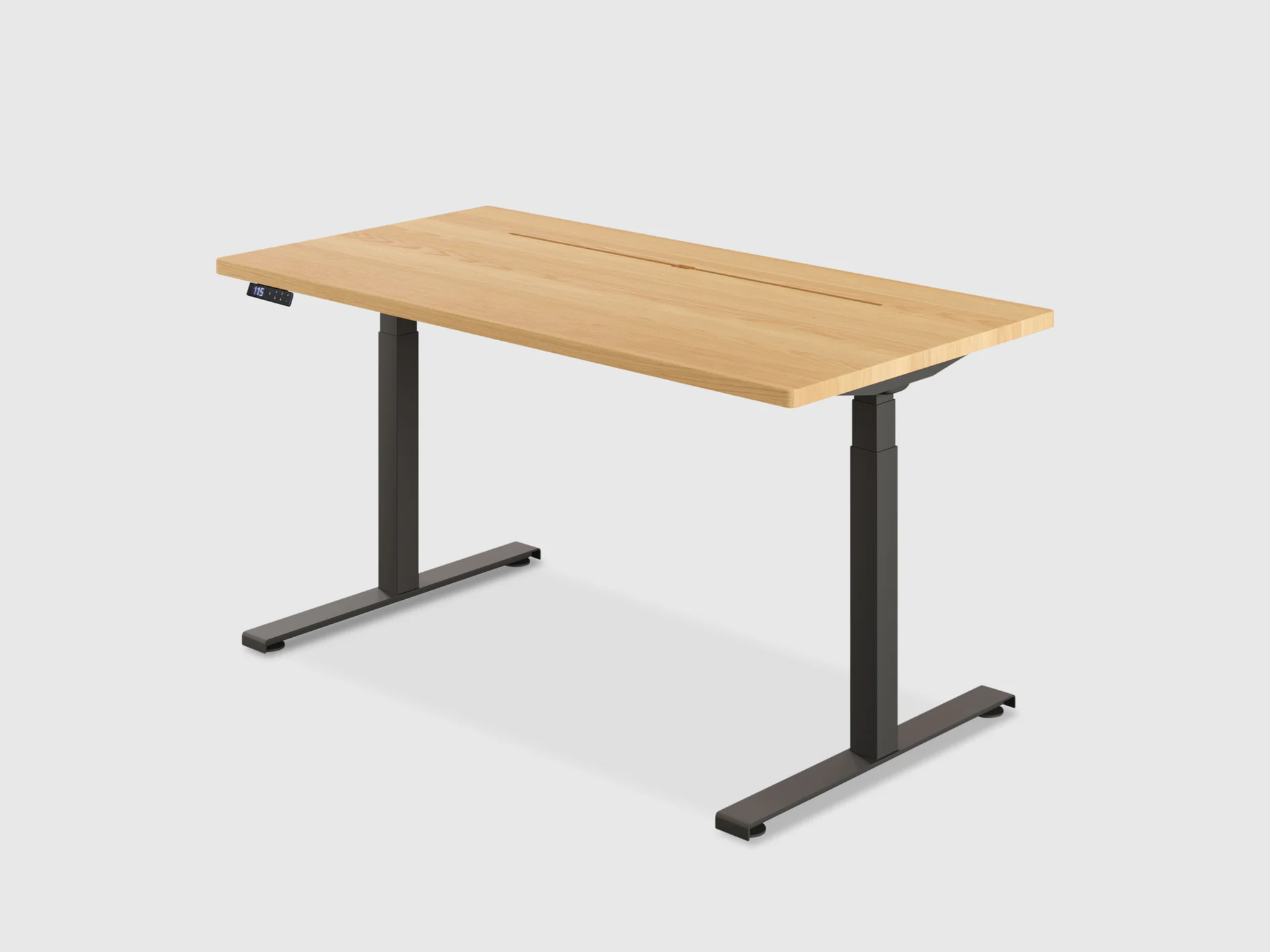 Sit Stand Office Desk PRO - Solid Oak Wood-UnityCave.com