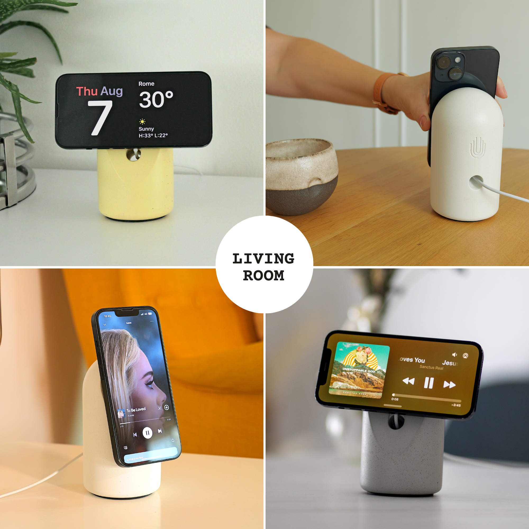 Concrete Wireless Charging Stand for Smartphones