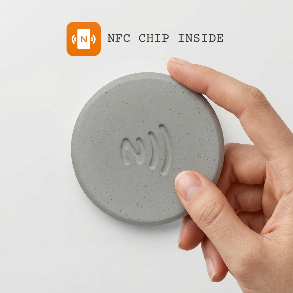 Taply - Concrete Puck With Built-In NFC Chip