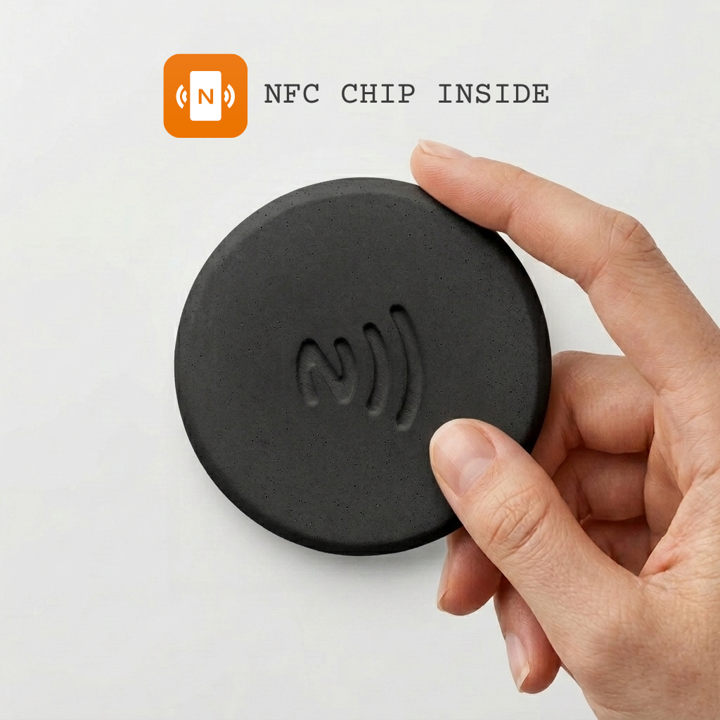 Taply - Concrete Puck With Built-In NFC Chip