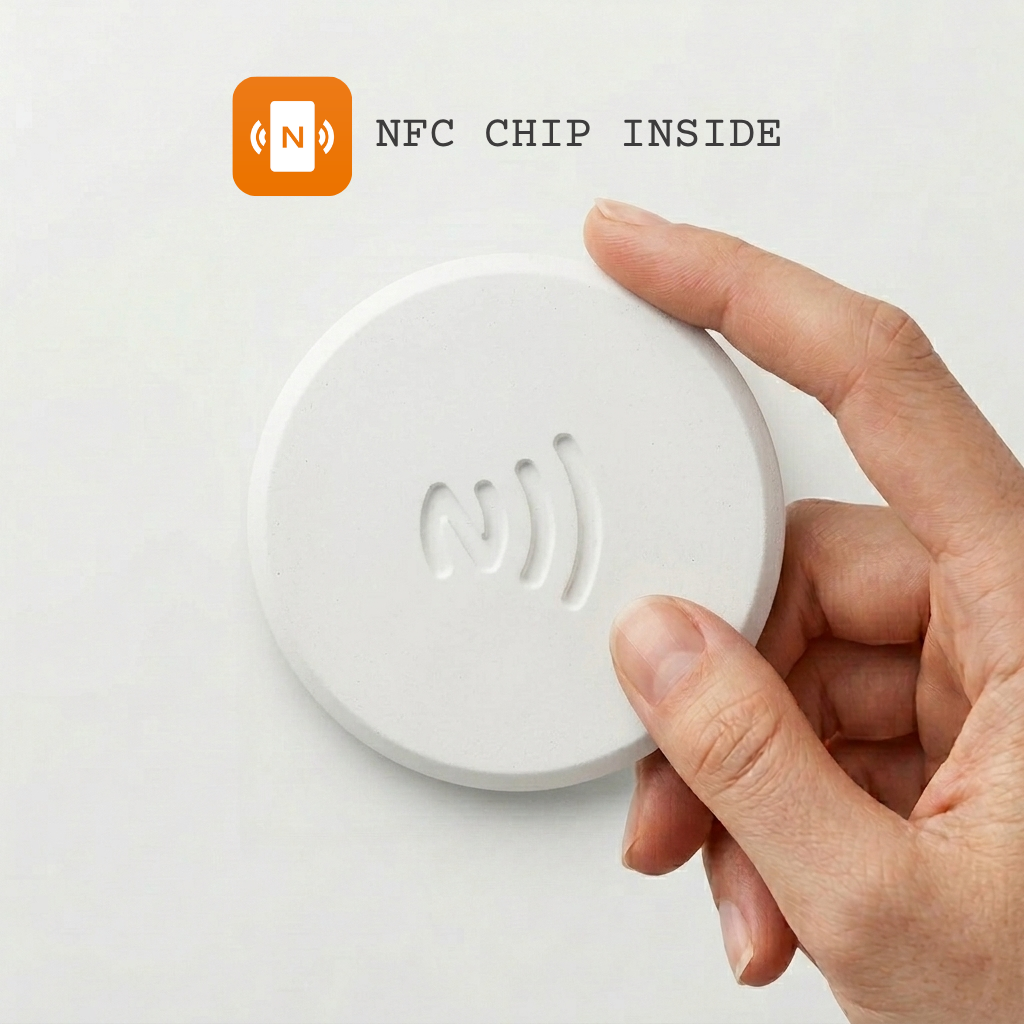 Taply - Concrete Puck With Built-In NFC Chip