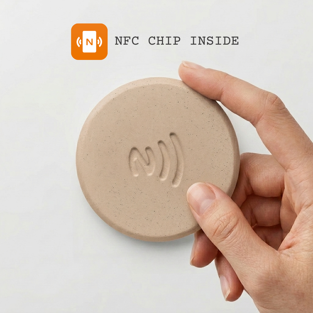 Taply - Concrete Puck With Built-In NFC Chip