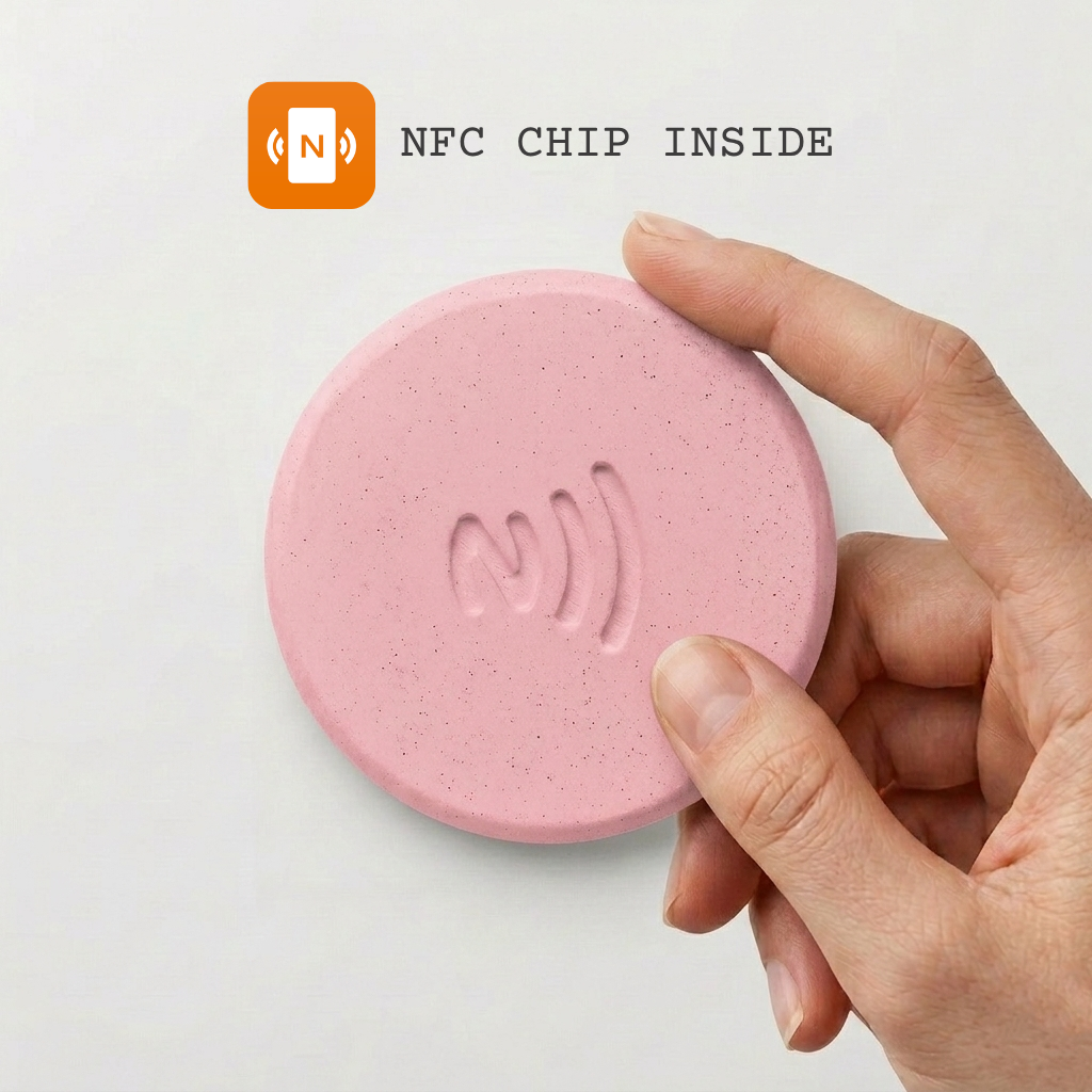 Taply - Concrete Puck With Built-In NFC Chip