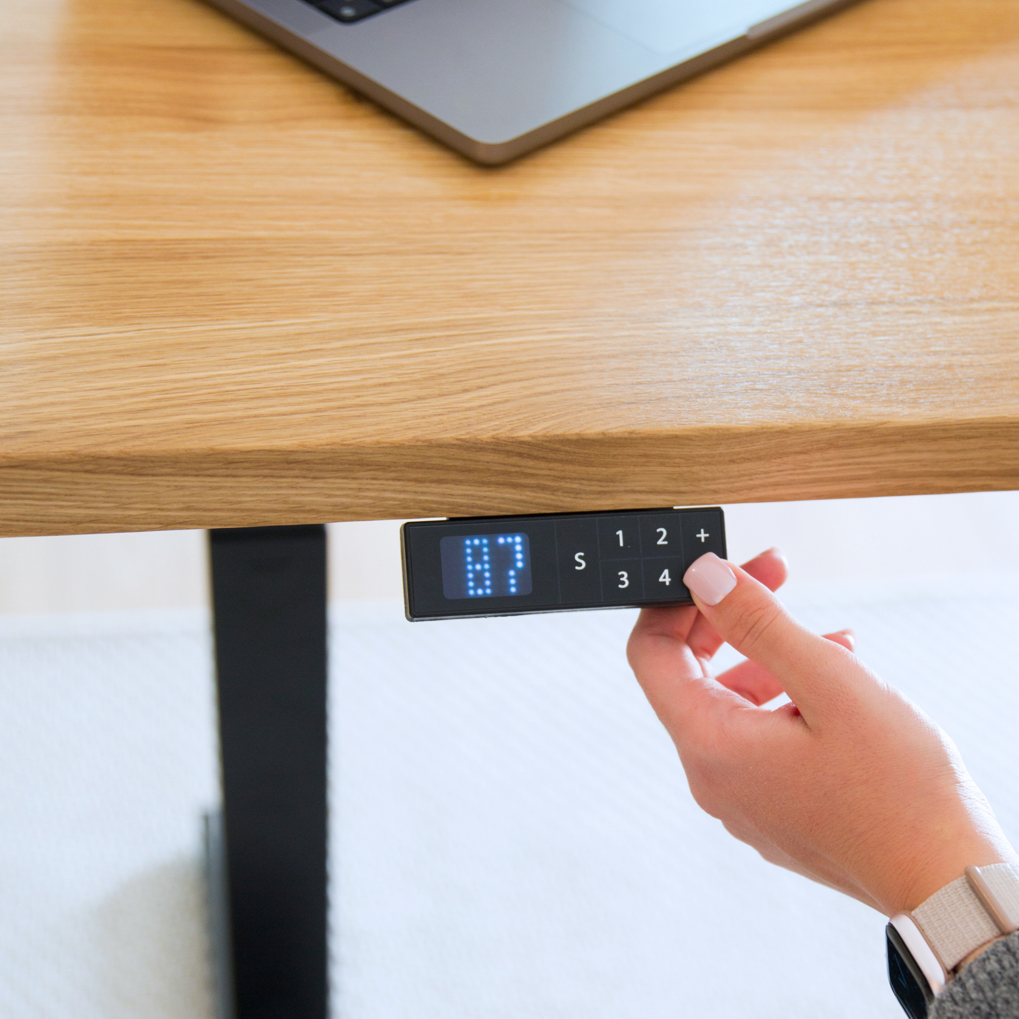 Sit Stand Office Desk PRO - Solid Oak Wood-UnityCave.com