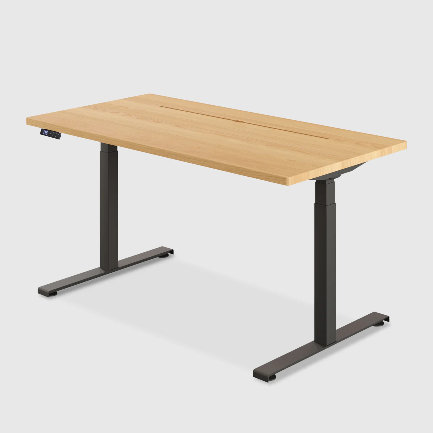 Sit Stand Office Desk PRO - Solid Oak Wood-UnityCave.com
