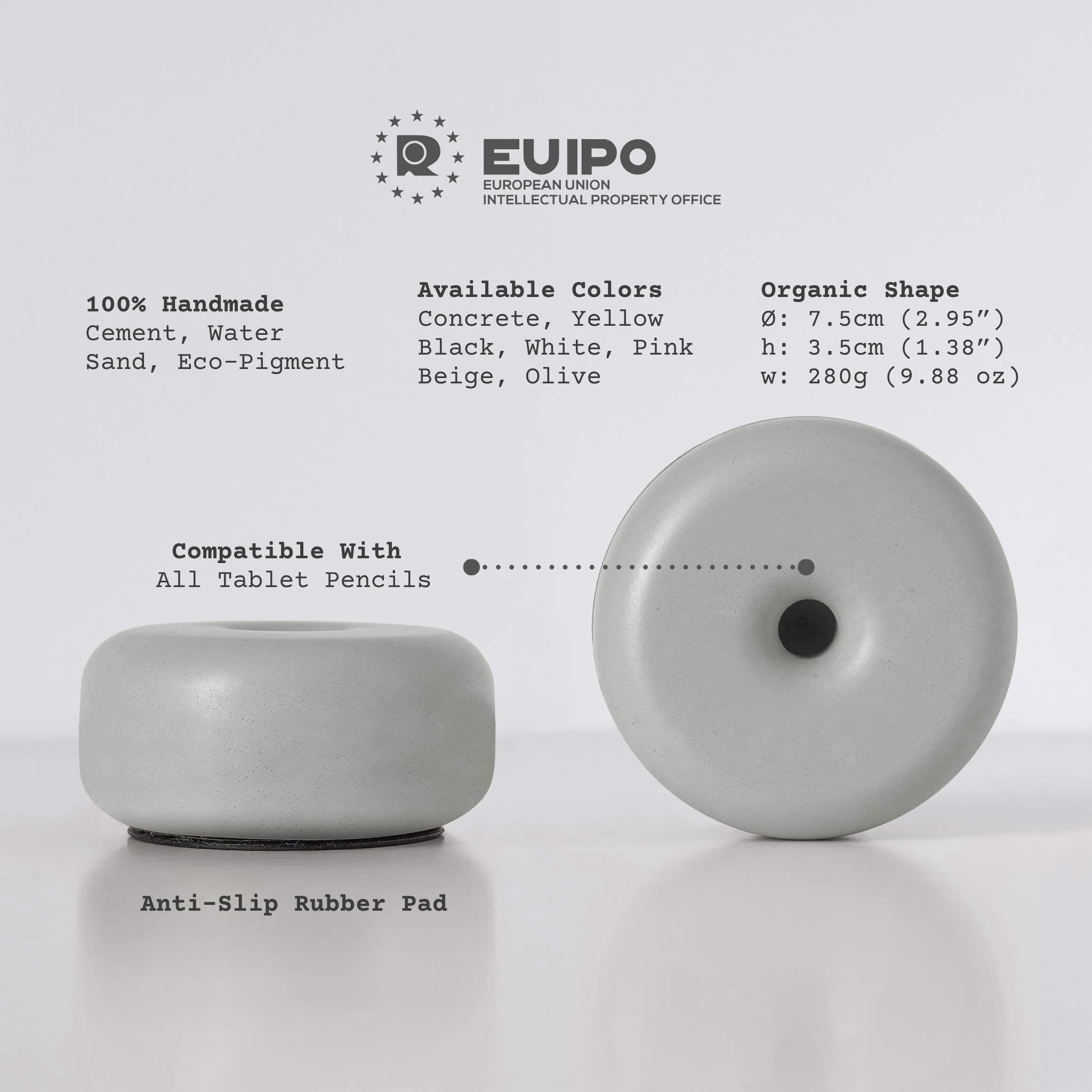 2 x Pack Concrete Tablet Pencil Holders